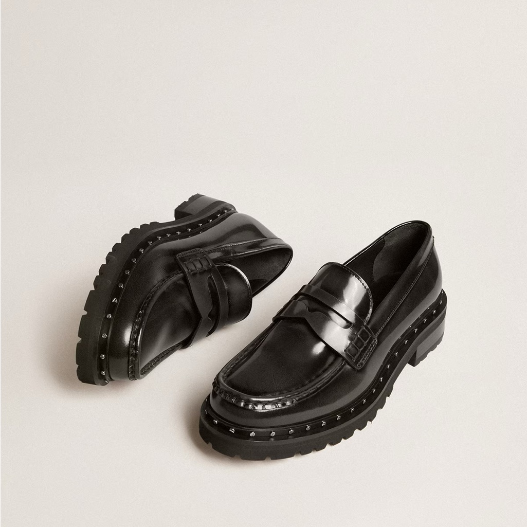 Golden Goose Black Chunky Studded Loafers